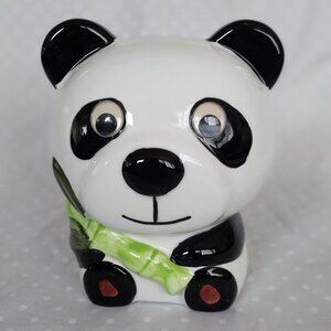 Vintage Ceramic Panda Bear Coin Bank